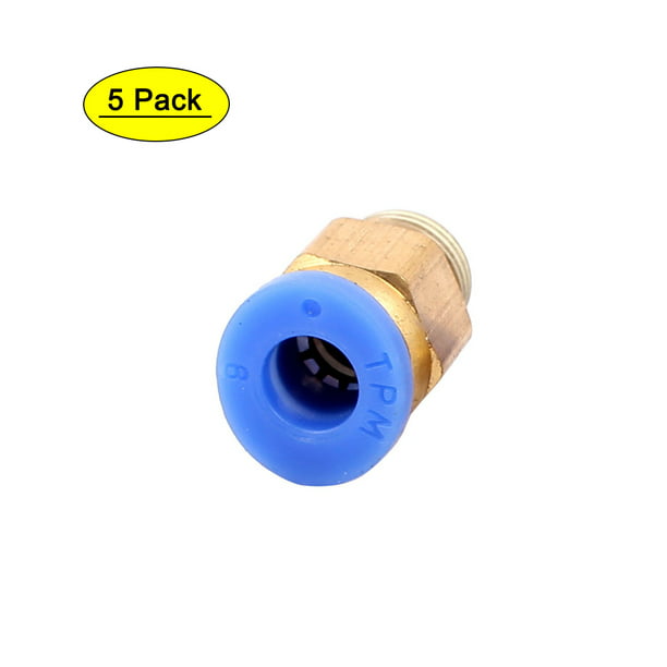 9mm Dia Male Thread Industry Pipe Tube Quick Connecting Fittings 5pcs 
